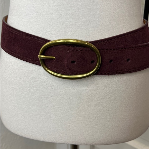 Lauren Ralph Lauren Eggplant Colored Suede Belt w/Brass Buckle Size S - Picture 5 of 10